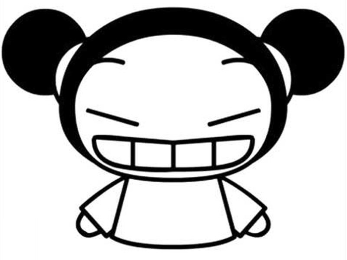 coloriage pucca montre ses dents
